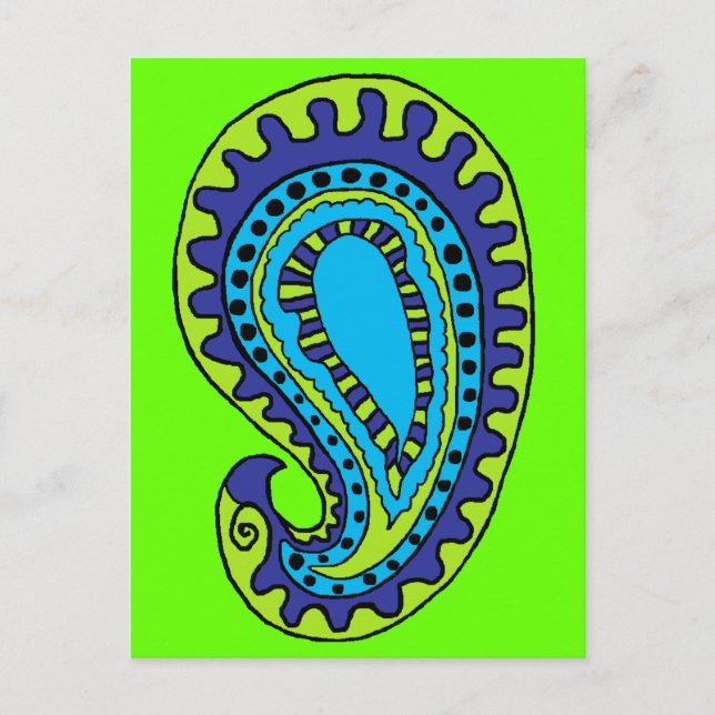 Mod Paisley Postcard (Front)