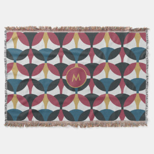 Mod Pattern Fleece Blanket with Monogram