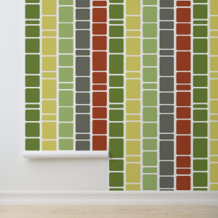 Mod Pattern with Warm Colours Wallpaper