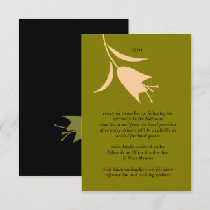MOD PEACH & OLIVE TULIP WEDDING ENCLOSURE CARD