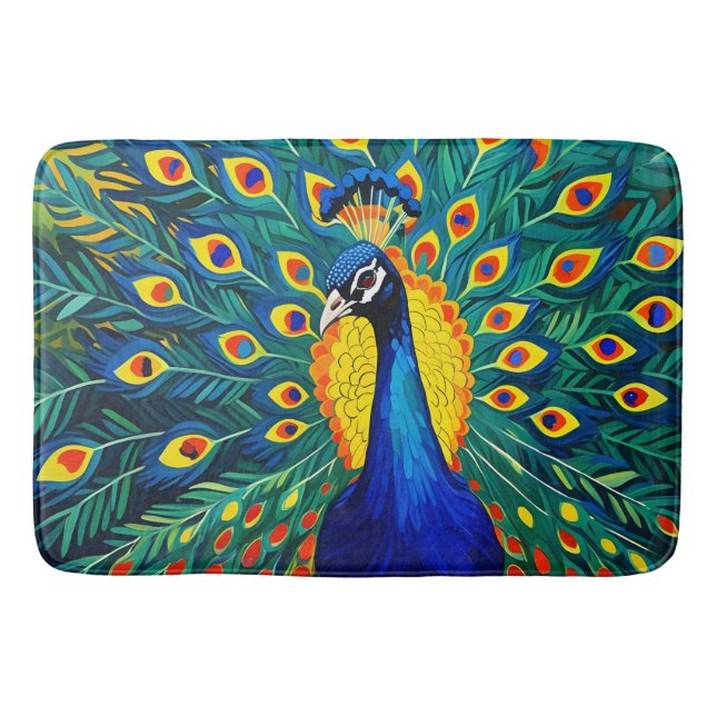 Mod Peacock Bath Mat (Front)