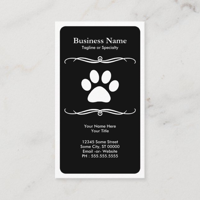 mod pet paw business card (Front)