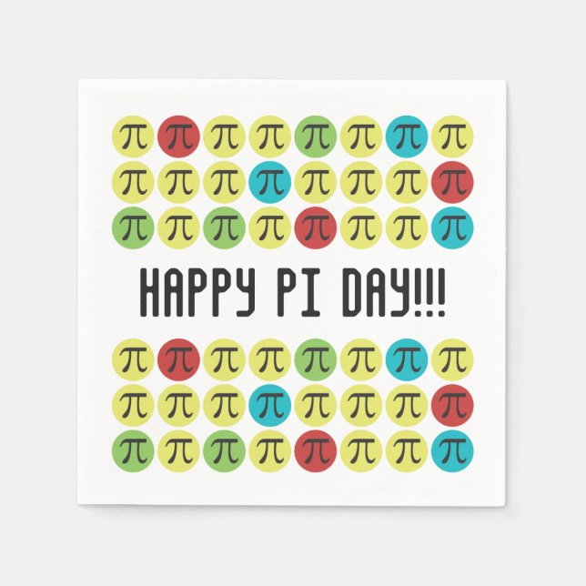 Mod Pi - Happy Pi Day Party Paper Napkins (Front)