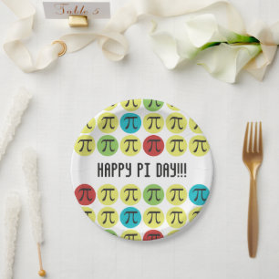 Mod Pi Party Supplies Colourful Pi Paper Plate