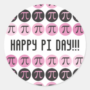 Mod Pi  - Pink Pi Classic Round Sticker