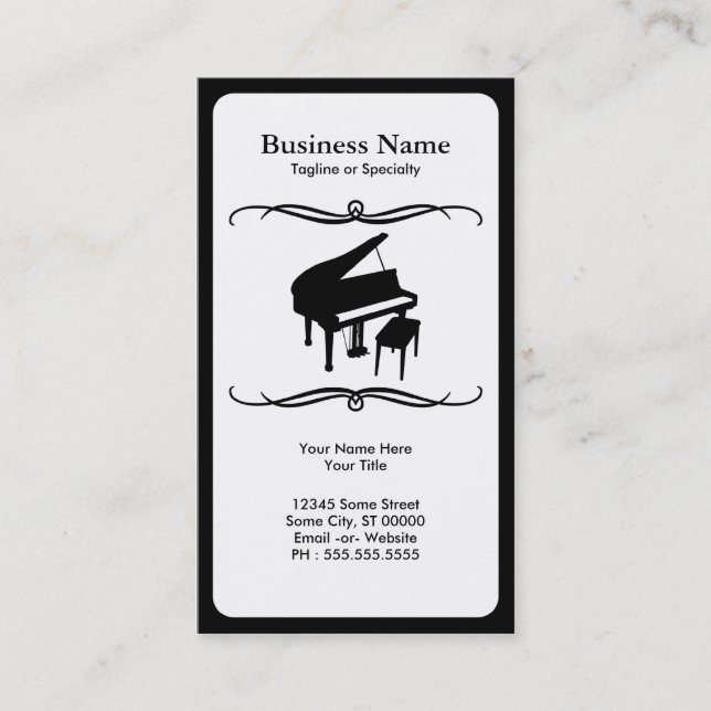 mod piano business card (Front)