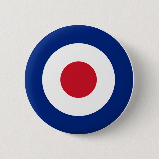 MOD Pinback Button Blue Red and White (Front)