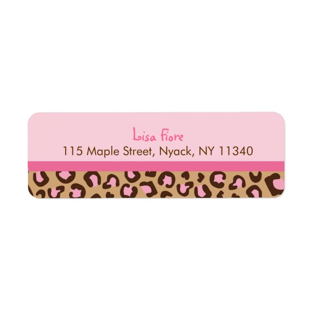 Mod Pink Cheetah Print Jungle Address Labels (Front)