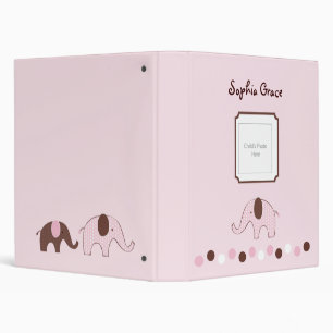 Mod Pink Elephant Baby Photo Album Binder
