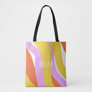 Mod Pink Orange Gold Palm Springs Unique Tote Bag