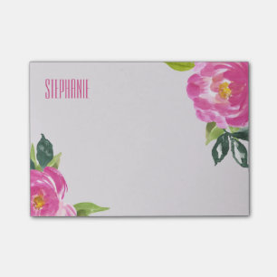 Mod Pink Peonies Post-it Notes