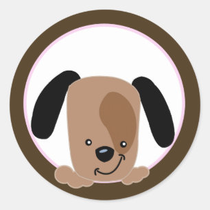 Mod Pink Puppy Envelope Seals / Toppers