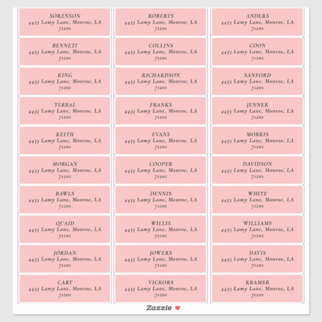 MOD PINK TULIP WEDDING Address Labels (Sheet)