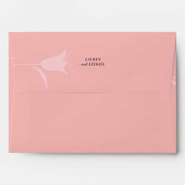 MOD PINK TULIP WEDDING ENVELOPE (Back (Top Flap))