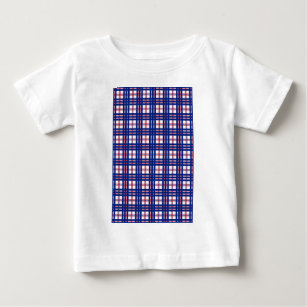 Mod Plaid Pattern Red White Blue Baby T-Shirt