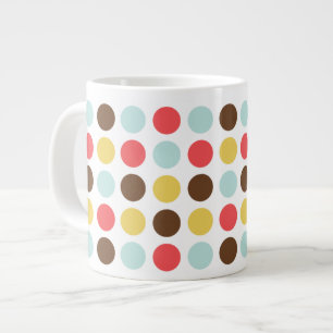 Mod polka dots modern personalized large coffee mug