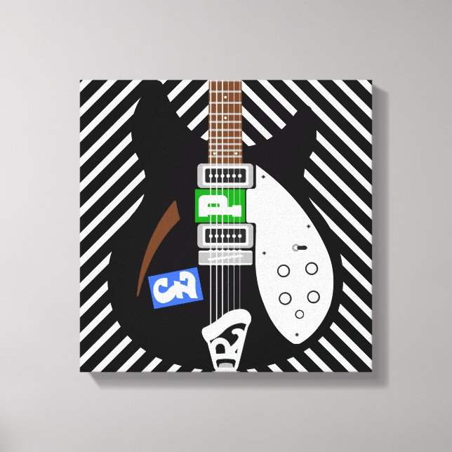 Mod Pop art guitar Canvas Print (Front)