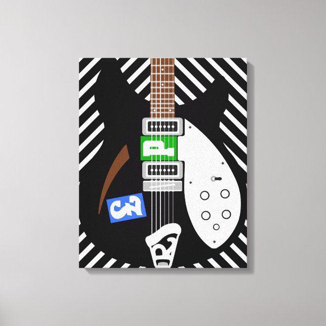 Mod Pop art guitar Canvas Print (Front)