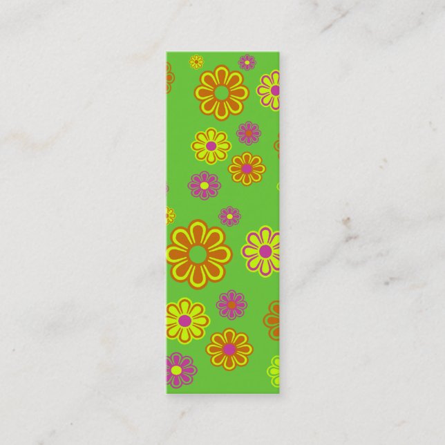 mod pop fleurs maigre carte de visite (Devant)