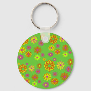 mod pop flowers groovy keychain