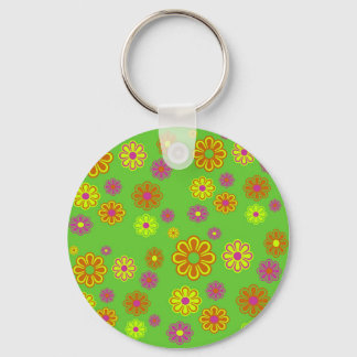 mod pop flowers groovy keychain
