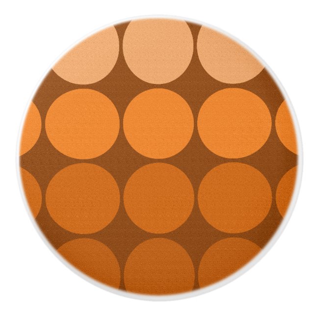 Mod Pop MCM cercles en céramique bouton orange (Devant)