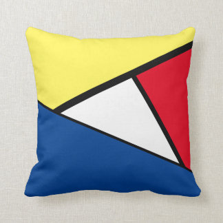 Mod Primary Red Blue Yellow Colour Block Throw Pillow