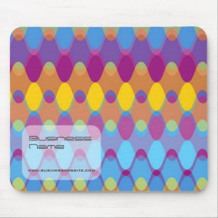 Mod Purple Blue Zig Zag Waves Pattern Abstract Art Mouse Pad