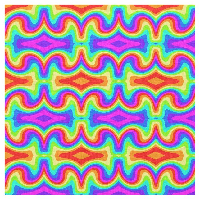 Mod Rainbow 2 Fabric (Close Up)