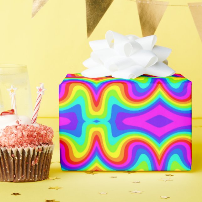 Mod Rainbow 2 Wrapping Paper (Birthday Party)