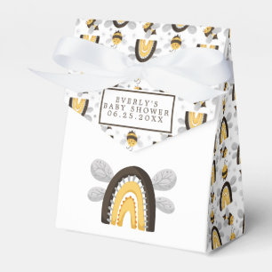 Mod Rainbow Bumblebee Bee Baby Shower  Favor Box