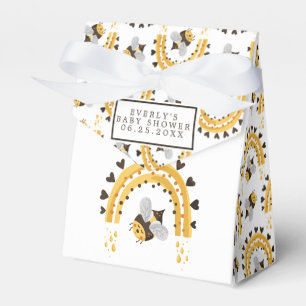 Mod Rainbow Bumblebee Honey Bee Baby Shower Favor Box
