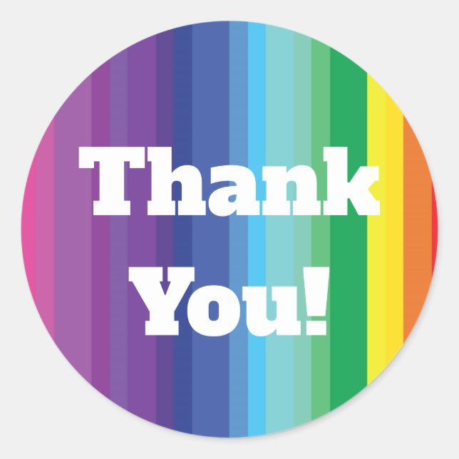 Mod Rainbow Colourful 1st Birthday Party Classic Round Sticker (Front)