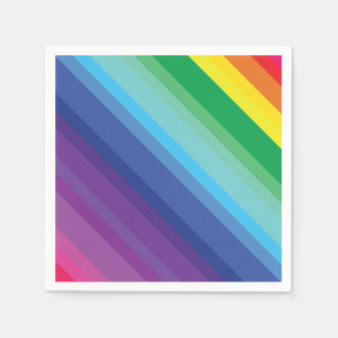 Mod Rainbow Colourful 1st Birthday Party Napkin
