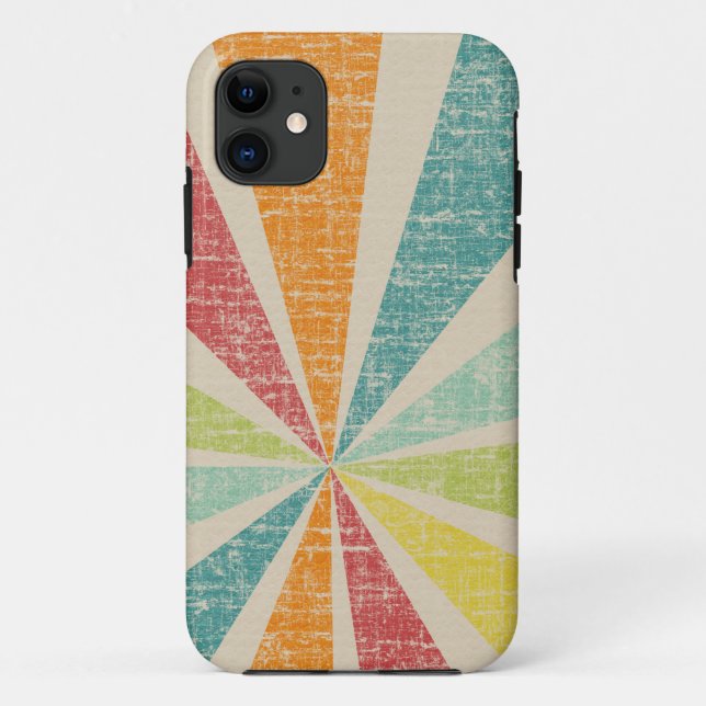 Mod Rainbow Sun Burst Grunge Rustic Colourful Case-Mate iPhone Case (Back)
