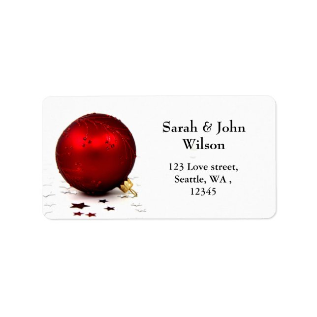 mod red ornament , return address label (Front)