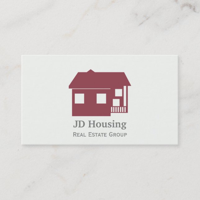 Mod Red White Classy Cartes d'affaires immobilière (Devant)