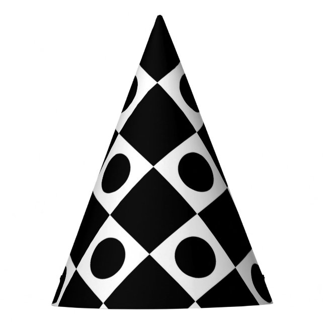 Mod Retro 60's Black Party Hat (Front)