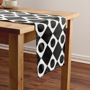 Mod Retro 60's Black Short Table Runner