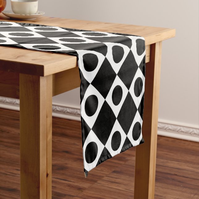 Mod Retro 60's Black Short Table Runner (In Situ)
