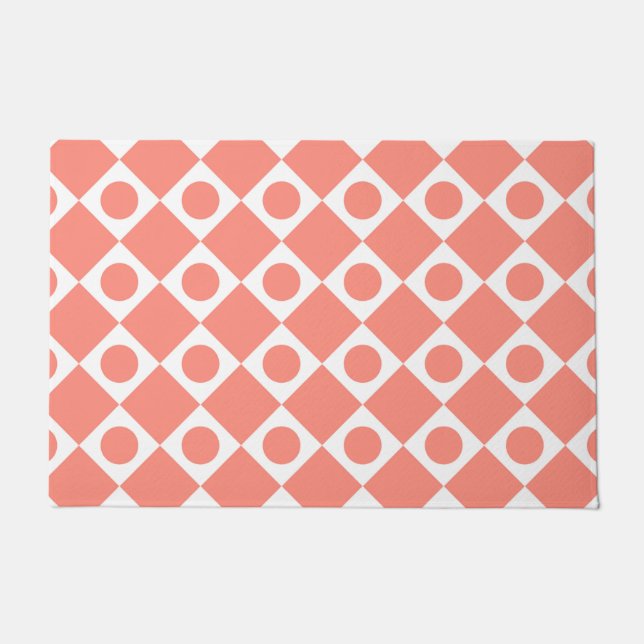 Mod Retro 60's Cantaloupe Doormat (Front)