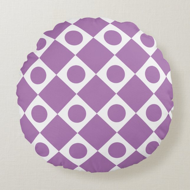 Mod Retro 60's Custom Colour Round Pillow (Front)