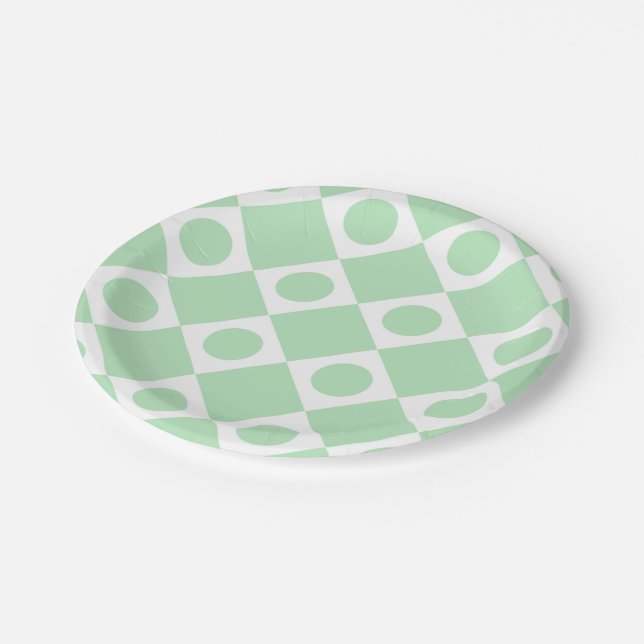 Mod Retro 60's Mint Paper Plate (Angled)