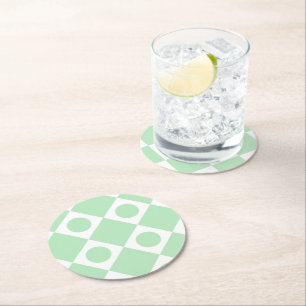Mod Retro 60's Mint Round Paper Coaster