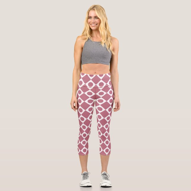 Mod Retro 60's Wildberry Capri Leggings (Front)