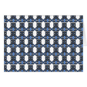 Mod Retro Blue Abstract Scarab Pattern
