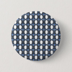 Mod Retro Blue Abstract Scarab Pattern 2 Inch Round Button