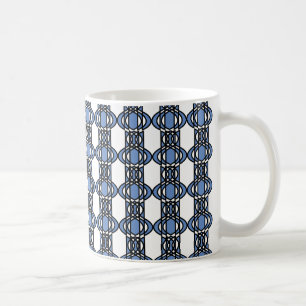 Mod Retro Blue Abstract Scarab Pattern Coffee Mug