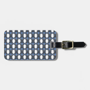 Mod Retro Blue Abstract Scarab Pattern Luggage Tag