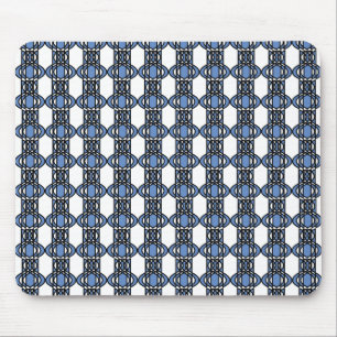 Mod Retro Blue Abstract Scarab Pattern Mouse Pad